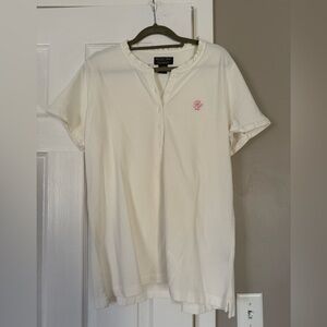 Ralph Lauren polo pink logo patch top